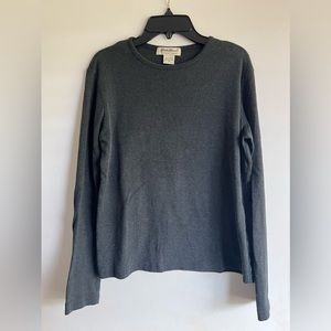 Eddie Bauer dark grey long-sleeve T-shirt, size Medium.